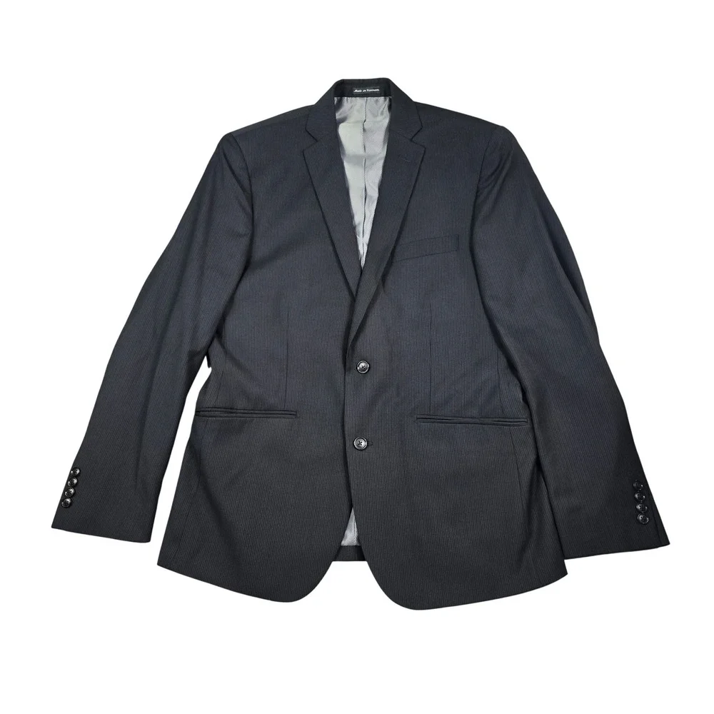 Van Heusen Studio Blazer Mens 40R Black Micro Stripe Two Button Suit Jacket Coat